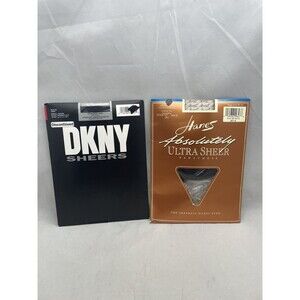 DKNY Sheers Control Top Hosiery Small Black Hanes Ultra Pantyhose 707 Jet Size B